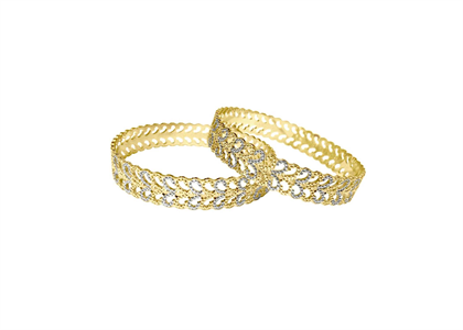 Two Tone Plated CNC Bangle